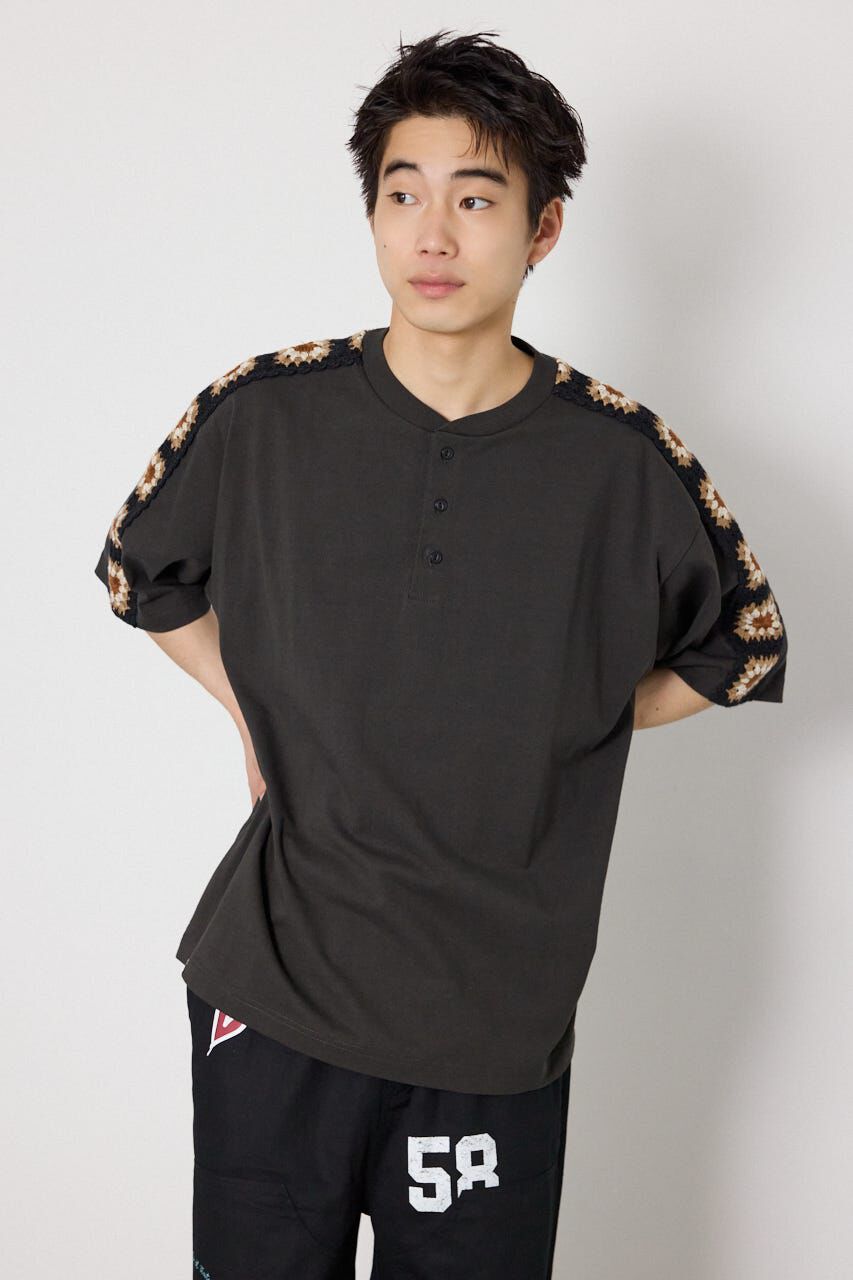 RODEO CROWNS「クロシェラインヘンリーTシャツ」|Tシャツ・カットソー|