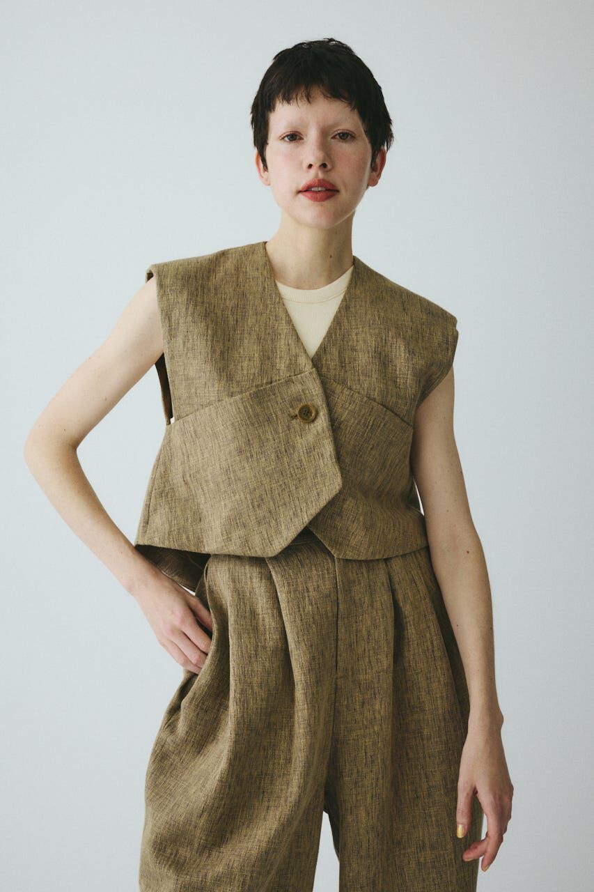 HeRIN.CYE「Tweed butcher vest」|ダウンベスト・ベスト|