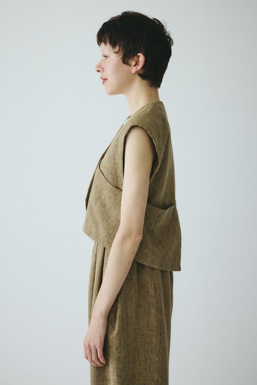 HeRIN.CYE「Tweed butcher vest」|ダウンベスト・ベスト|