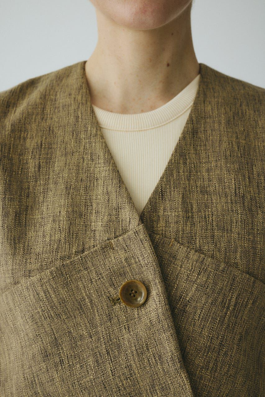 HeRIN.CYE「Tweed butcher vest」|ダウンベスト・ベスト|
