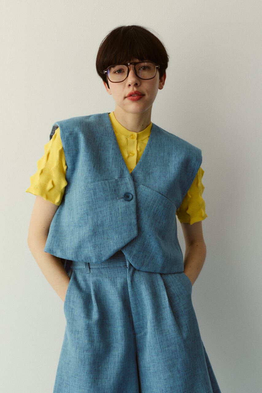 HeRIN.CYE「Tweed butcher vest」|ダウンベスト・ベスト|