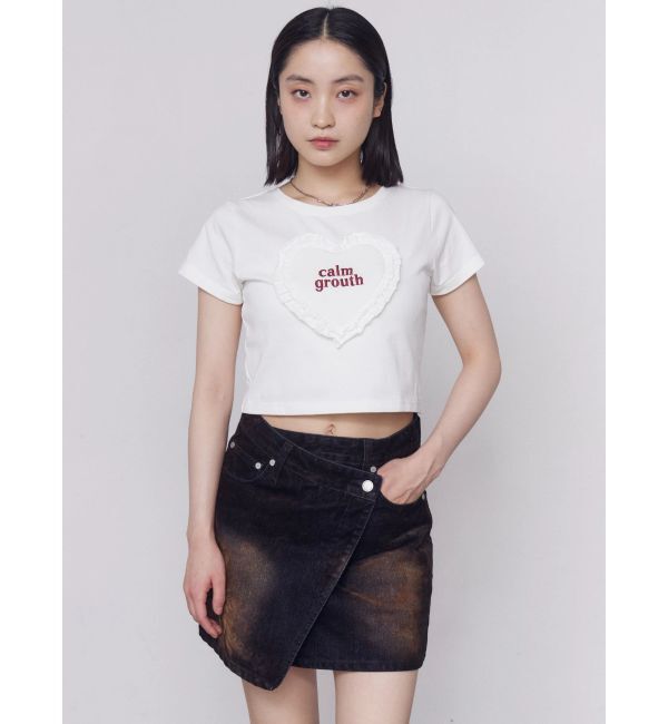 EMODA「ハートフリルロゴTシャツ」|Tシャツ・カットソー|