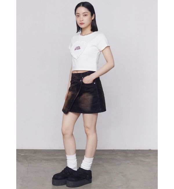 EMODA「ハートフリルロゴTシャツ」|Tシャツ・カットソー|