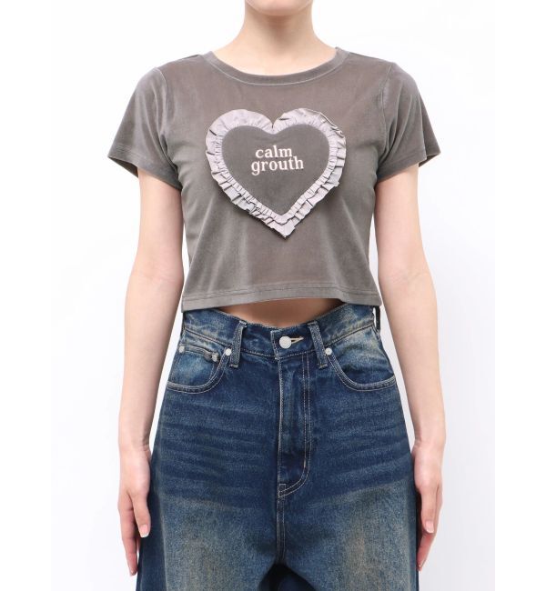 EMODA「ハートフリルロゴTシャツ」|Tシャツ・カットソー|