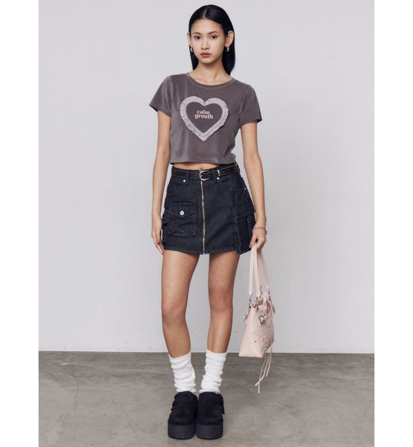 EMODA「ハートフリルロゴTシャツ」|Tシャツ・カットソー|