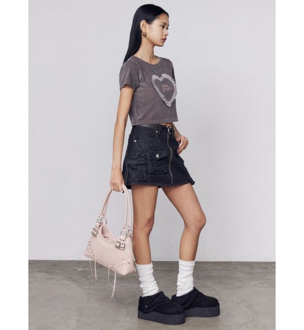 EMODA「ハートフリルロゴTシャツ」|Tシャツ・カットソー|