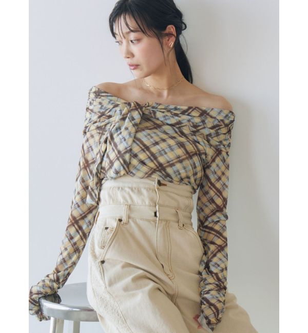 LAGUNAMOON「オフショルチュールタイブラウス」|Tシャツ・カットソー|