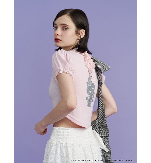 jouetie「【メロクロコラボ】My Melodyフリルチョーカーリボントップス」|Tシャツ・カットソー|