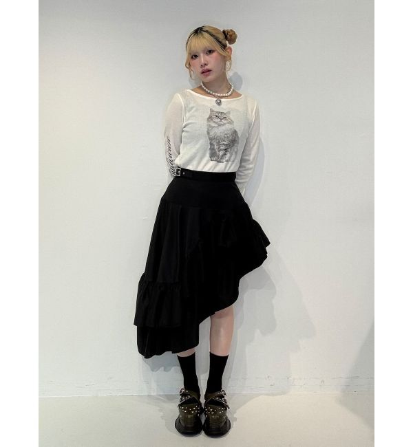 jouetie「キャットロゴワッフルロンT」|Tシャツ・カットソー|