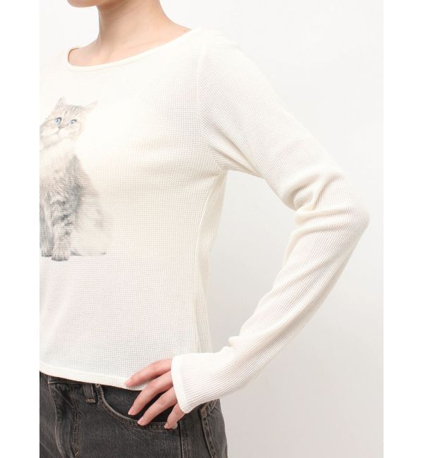 jouetie「キャットロゴワッフルロンT」|Tシャツ・カットソー|