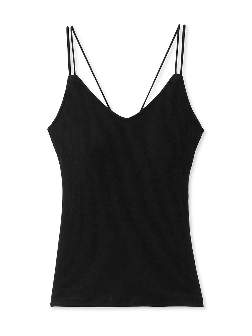 emmi atelier「【emmi atelier】カップ付きリブキャミソール」|キャミソール|BLK