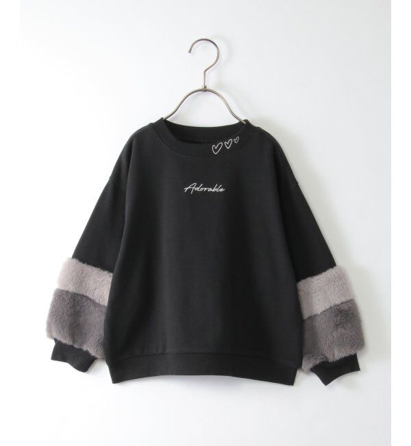 ikka kids「袖ファー刺繍裏毛プルオーバー 2 （120~160cm）」|Tシャツ・カットソー|