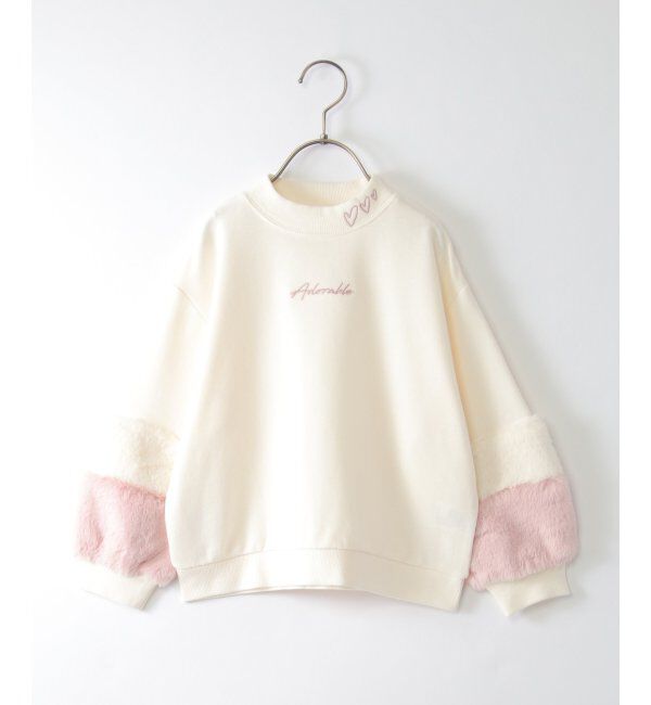 ikka kids「袖ファー刺繍裏毛プルオーバー 2 （120~160cm）」|Tシャツ・カットソー|