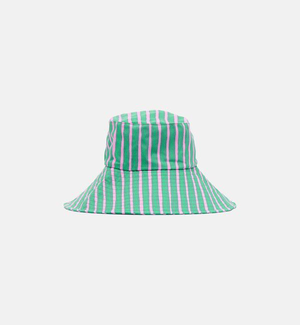 Marimekko「Rondel Piccolo ハット」|その他|ｸﾞﾘｰﾝ&times;ﾗｲﾄﾋﾟﾝｸ