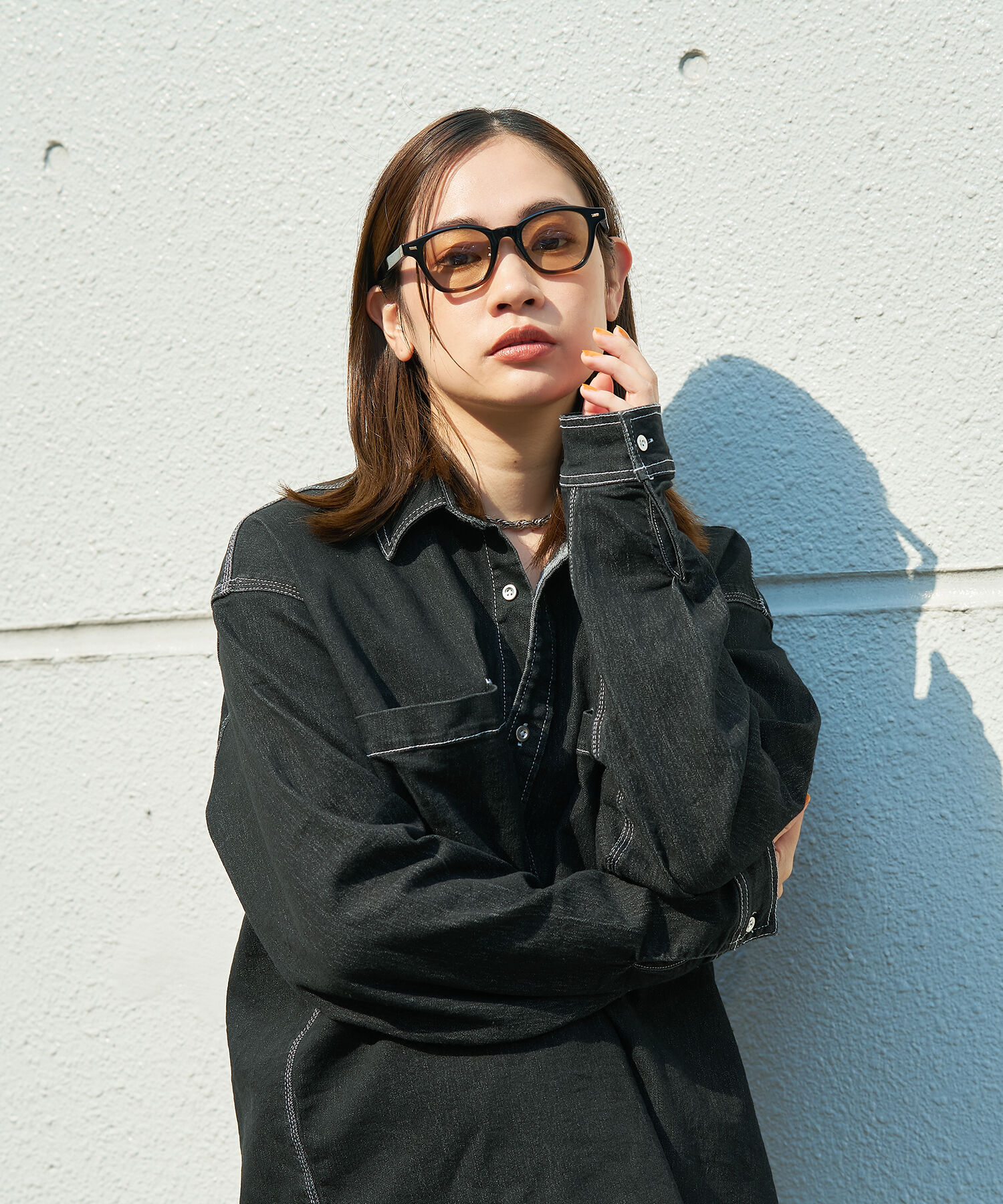  「【WEB限定】Zoff｜STUDIO SEVEN｜ウェリントン型 サングラス｜太縁フレーム」|サングラス|イエロー