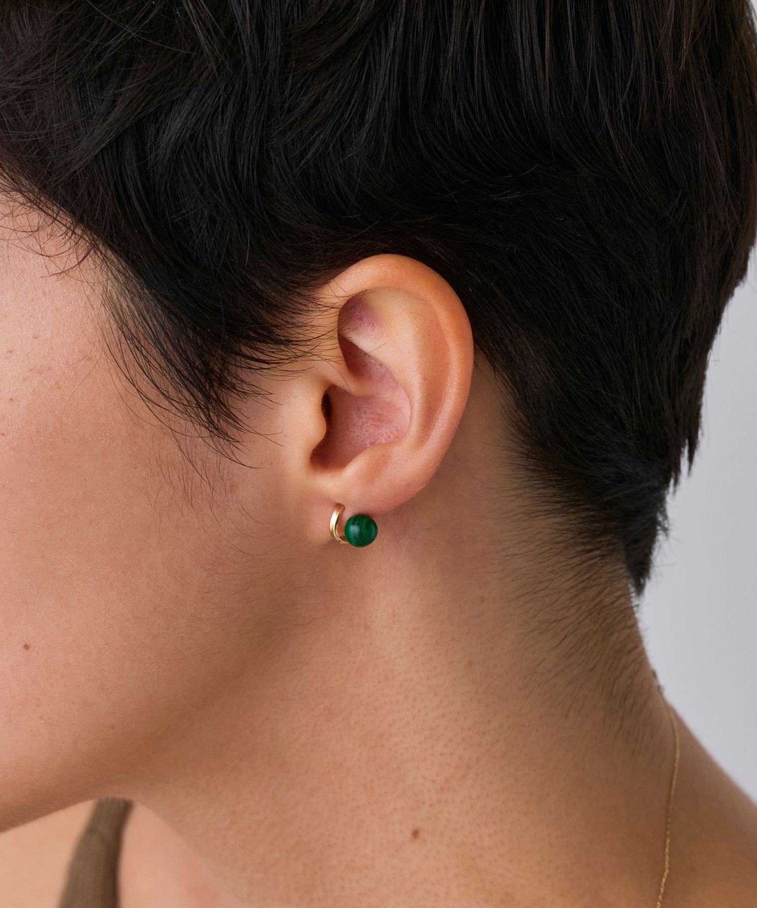 JUPITER「【K10】天然石フープフォルムピアス　マラカイト」|ピアス|