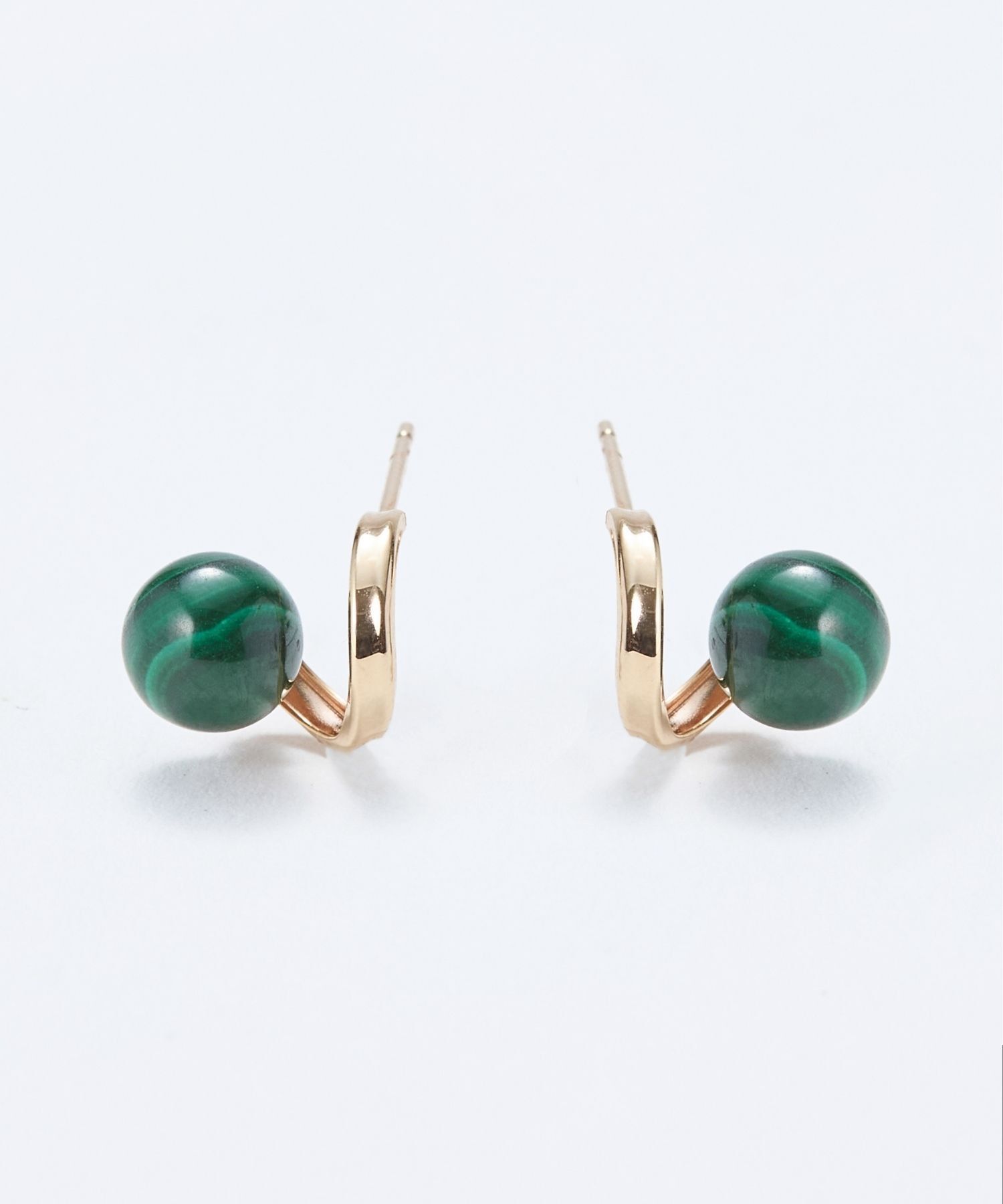 JUPITER「【K10】天然石フープフォルムピアス　マラカイト」|ピアス|
