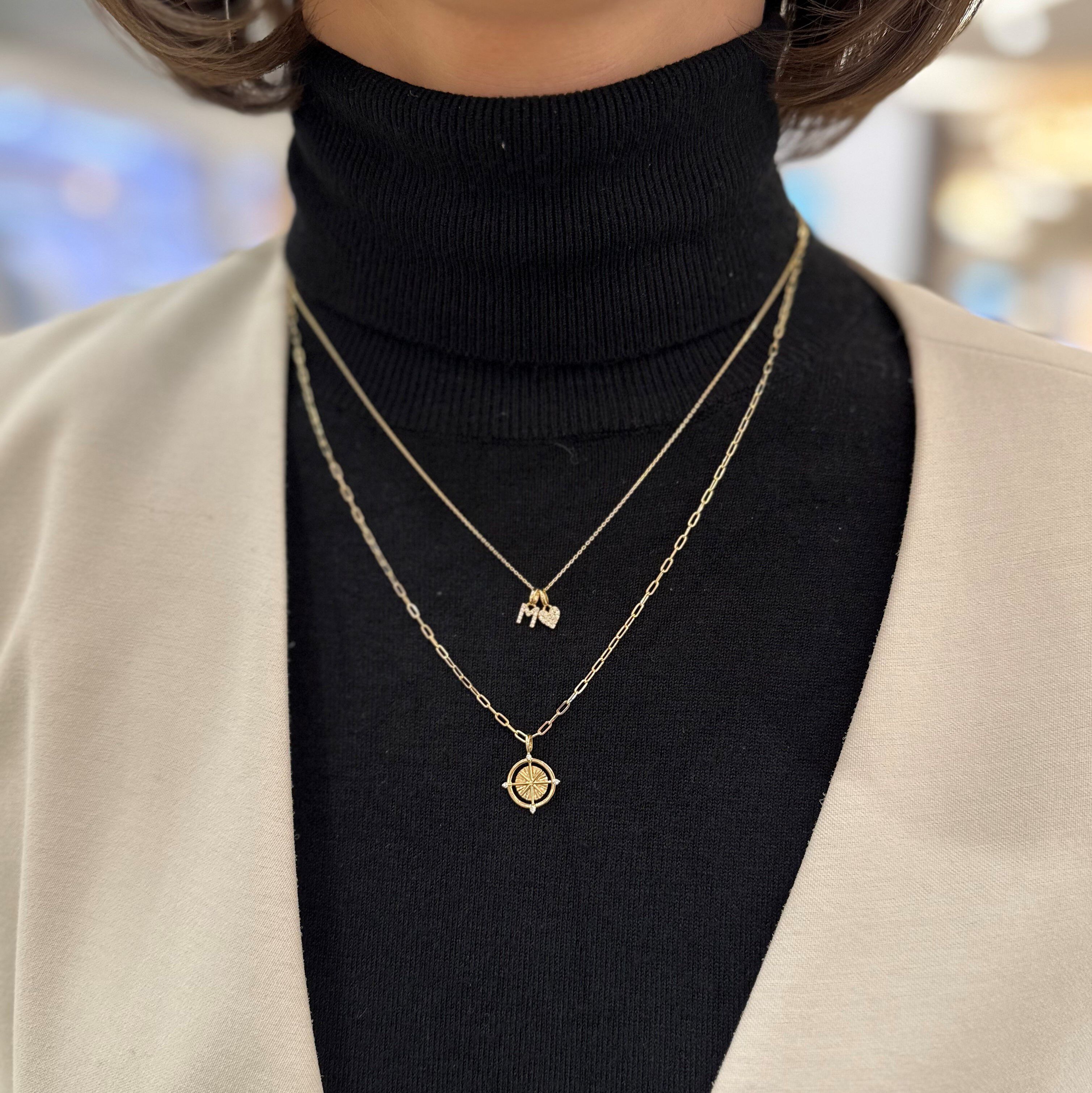 STAR JEWELRY「DIAMOND INITIAL CHARM (H)」|ネックレス|