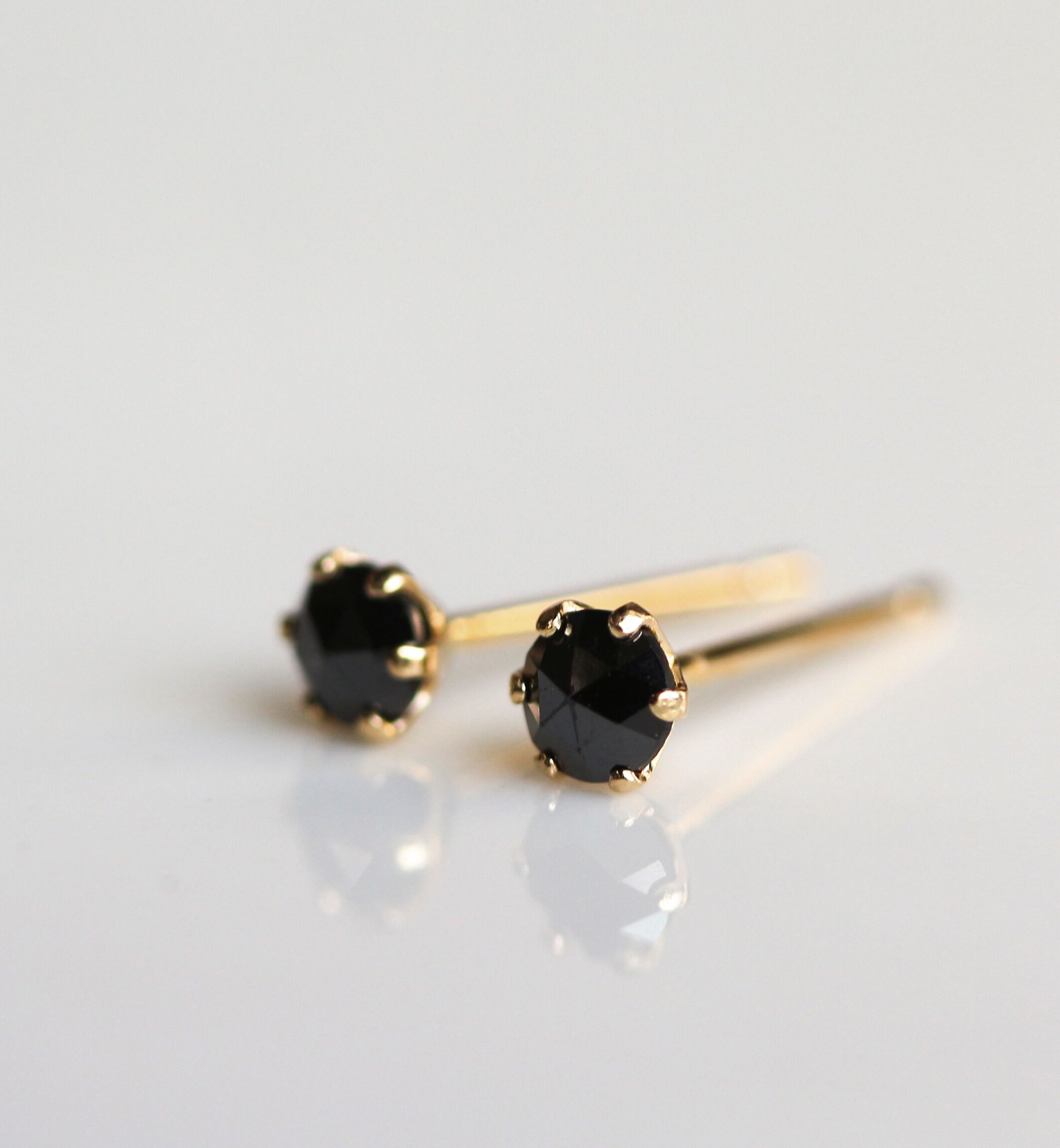  「一石 ブラックダイヤモンド 0.2ct ピアス  | K18」|ピアス|