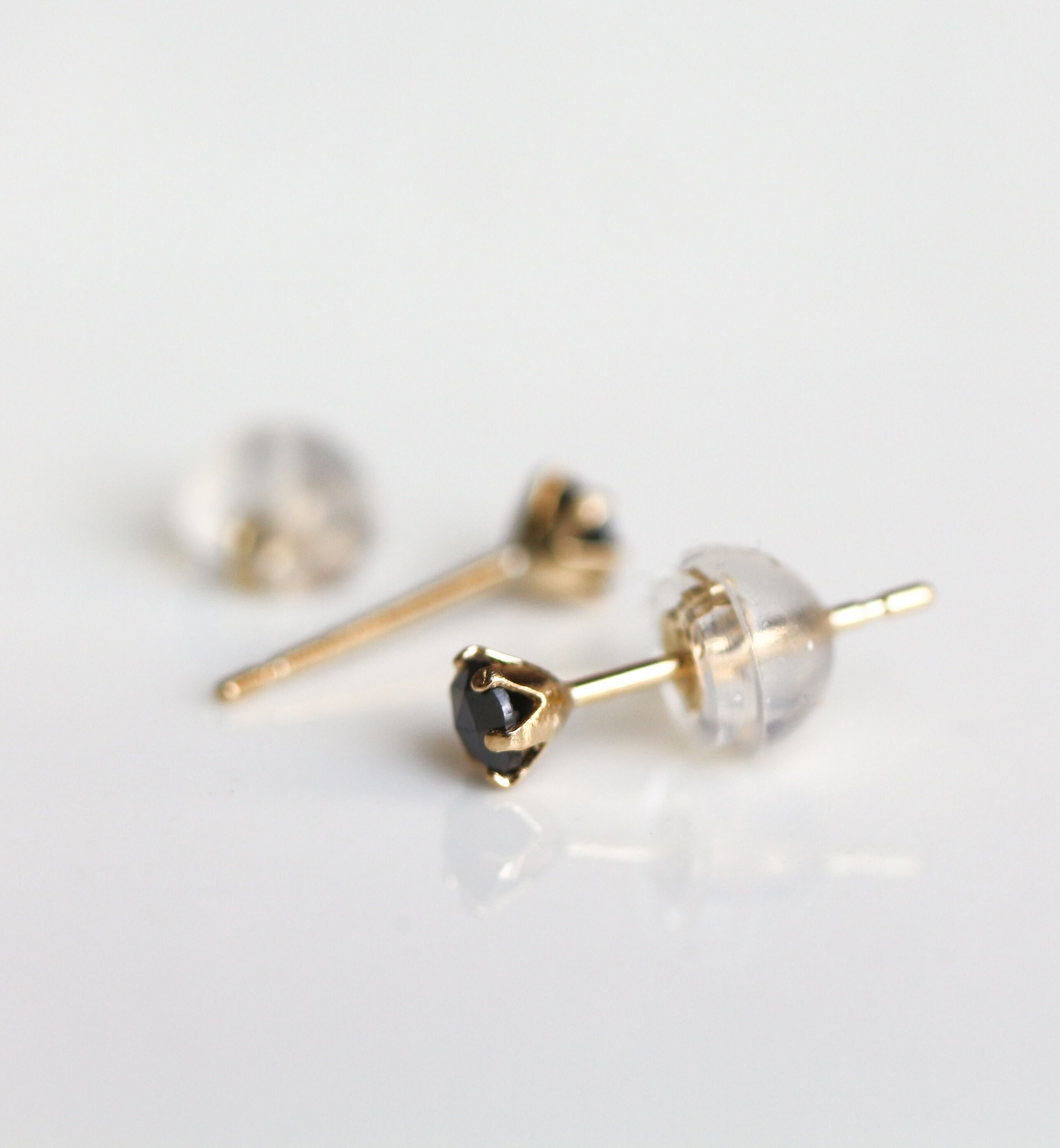  「一石 ブラックダイヤモンド 0.2ct ピアス  | K18」|ピアス|