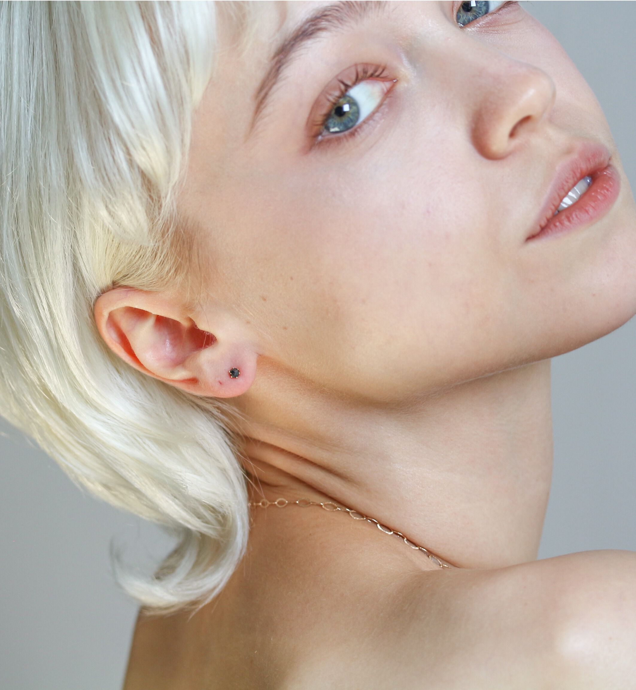  「一石 ブラックダイヤモンド 0.2ct ピアス  | K18」|ピアス|