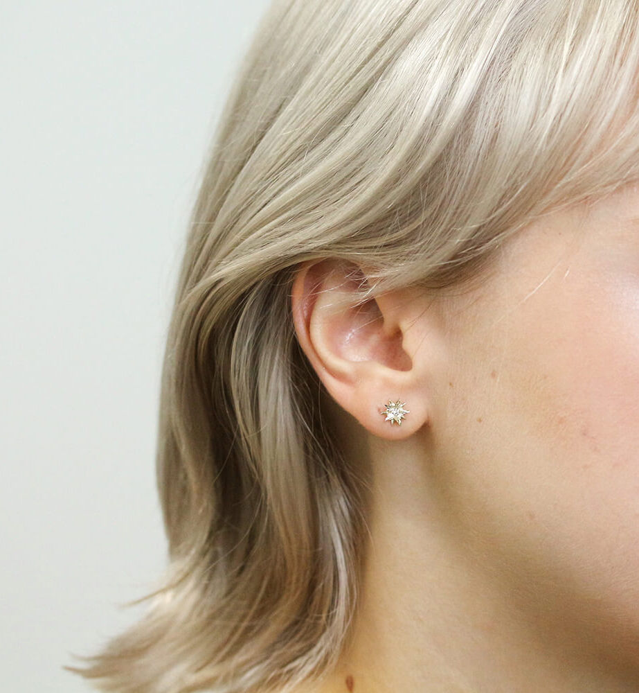  「ダイヤモンド スター ピアス | K10YG」|ピアス|