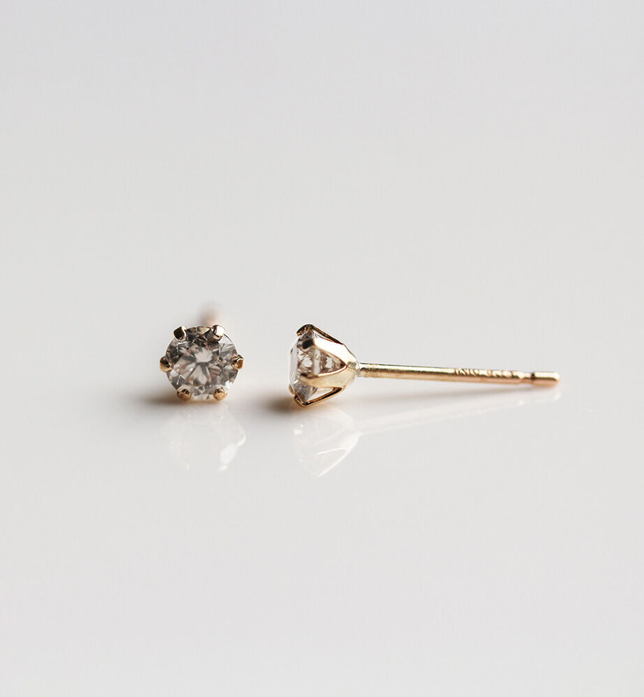  「一石 シャンパンダイヤモンド 0.3ct ピアス | K10YG」|ピアス|