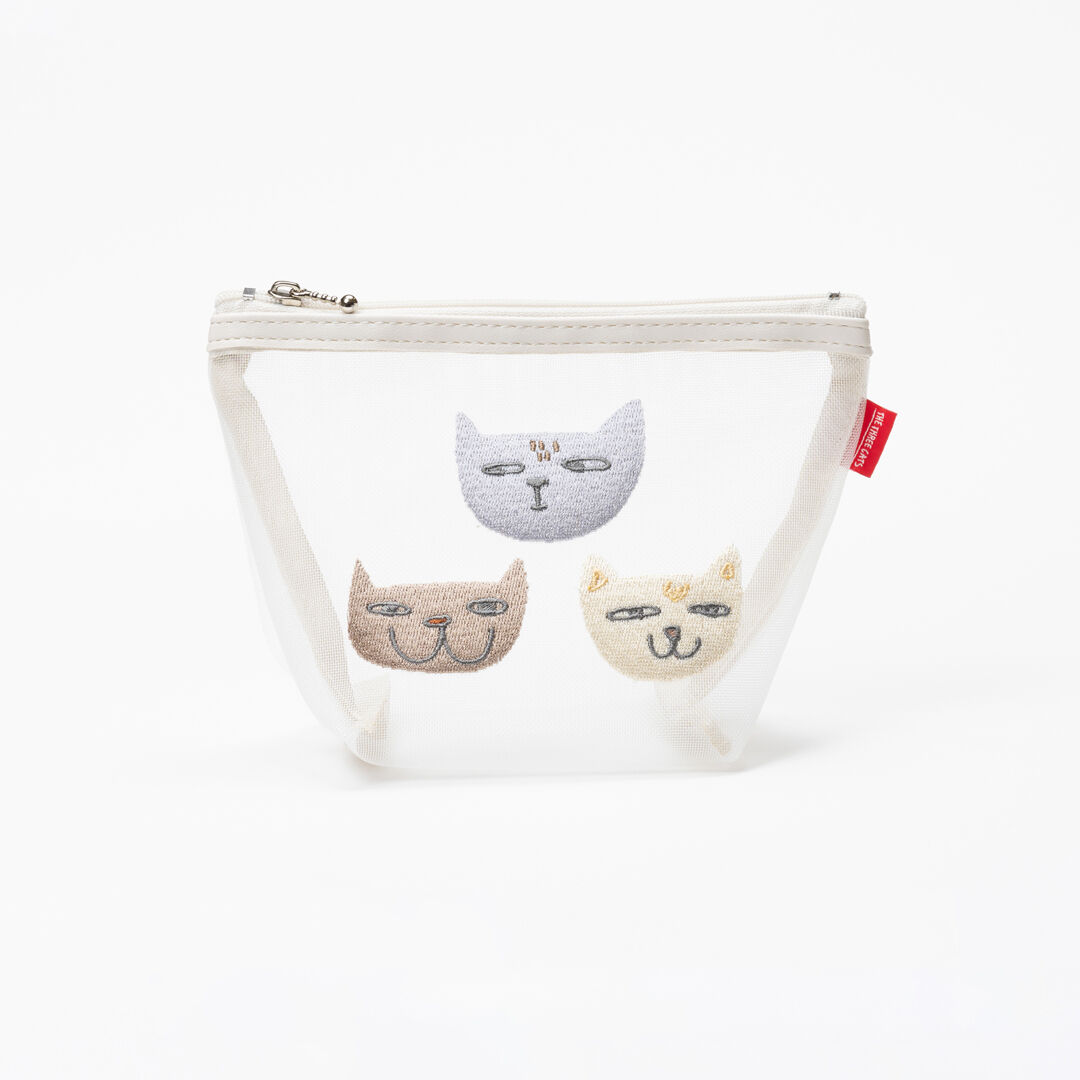 「THE THREE CATS メッシュ台形ポーチ」|ポーチ|