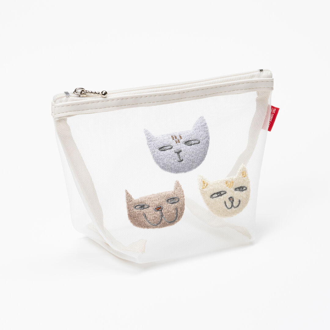  「THE THREE CATS メッシュ台形ポーチ」|ポーチ|