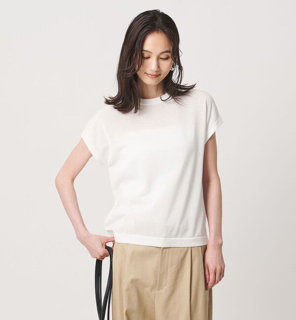 UNITED ARROWS「ミニハイネック フレンチスリーブ ニット -ウォッシャブル-」|ニット・セーター|
