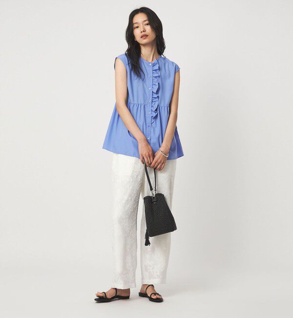UNITED ARROWS green label relaxing「フロント フリル ノースリーブ ブラウス」|シャツ・ブラウス|