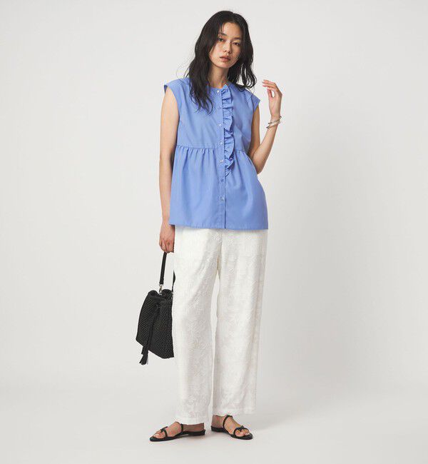 UNITED ARROWS green label relaxing「フロント フリル ノースリーブ ブラウス」|シャツ・ブラウス|