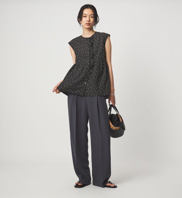 UNITED ARROWS green label relaxing「フロント フリル ノースリーブ ブラウス」|シャツ・ブラウス|