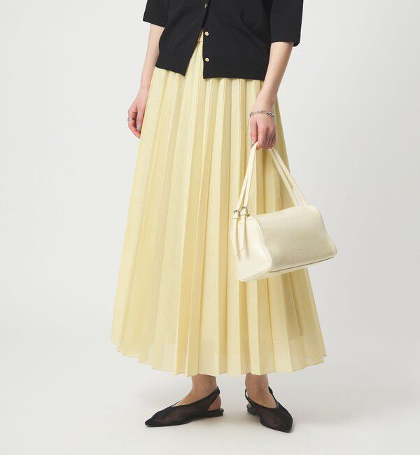 UNITED ARROWS green label relaxing「アキハ プリーツ スカート」|フレア|YELLOW
