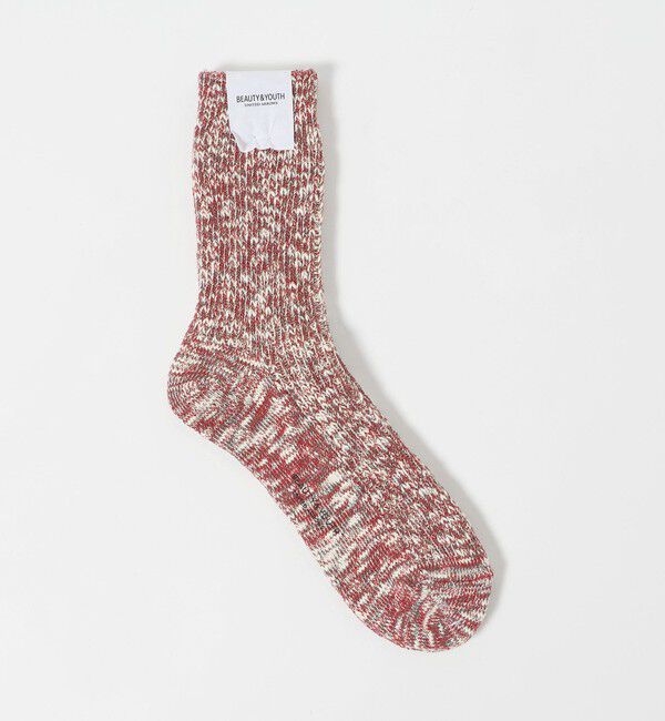 BEAUTY&YOUTH UNITED ARROWS「ビッグ スラブ ソックス」|ソックス|RED