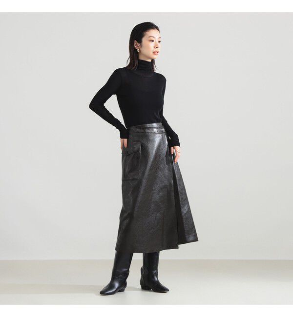 Demi-Luxe BEAMS 「ORR / フェイクレザー ラップスカート」|スカート|
