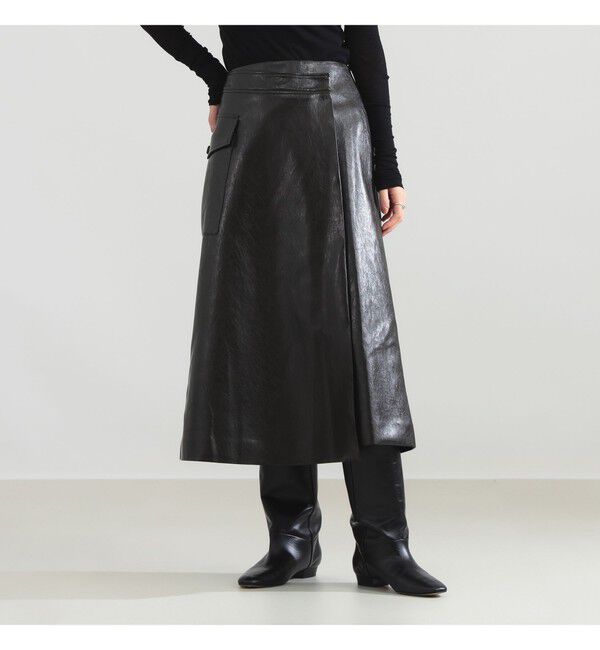 Demi-Luxe BEAMS 「ORR / フェイクレザー ラップスカート」|スカート|