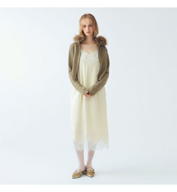 Ray BEAMS 「レース 切り替え Vネック キャミ ワンピース」|ワンピース|IVORY