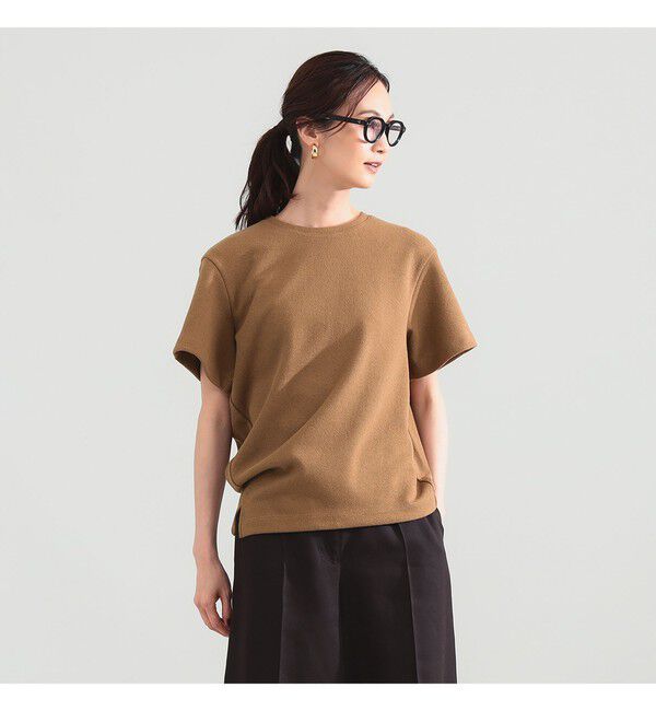 Demi-Luxe BEAMS 「ブークレ アシンメトリーヘム Tシャツ」|Tシャツ・カットソー|BROWN