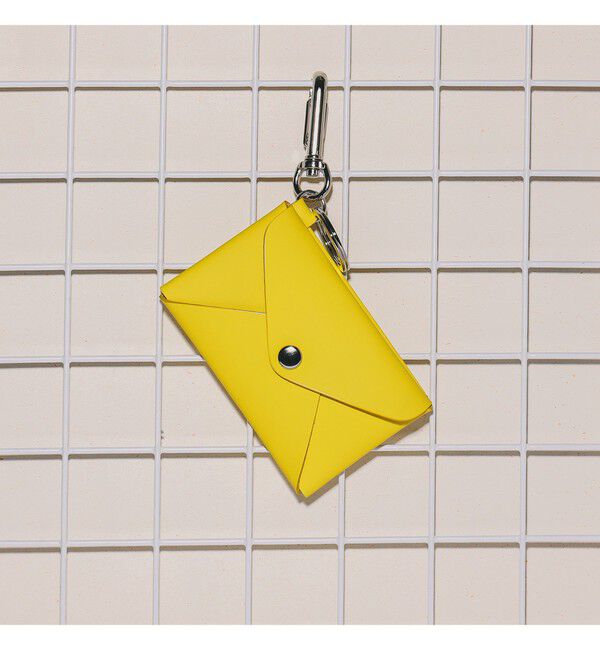 bPr BEAMS「bPr BEAMS / ラバーレザー カードケース キーホルダー」|キーケース|YELLOW