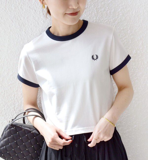 SHIPS for women「FRED PERRY:G9163 CROPPED RINGER TEE」|Tシャツ・カットソー|