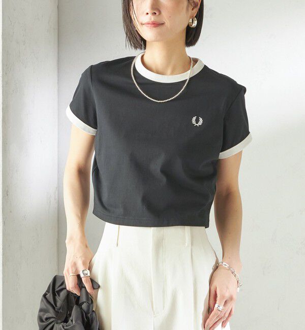 SHIPS for women「FRED PERRY:G9163 CROPPED RINGER TEE」|Tシャツ・カットソー|