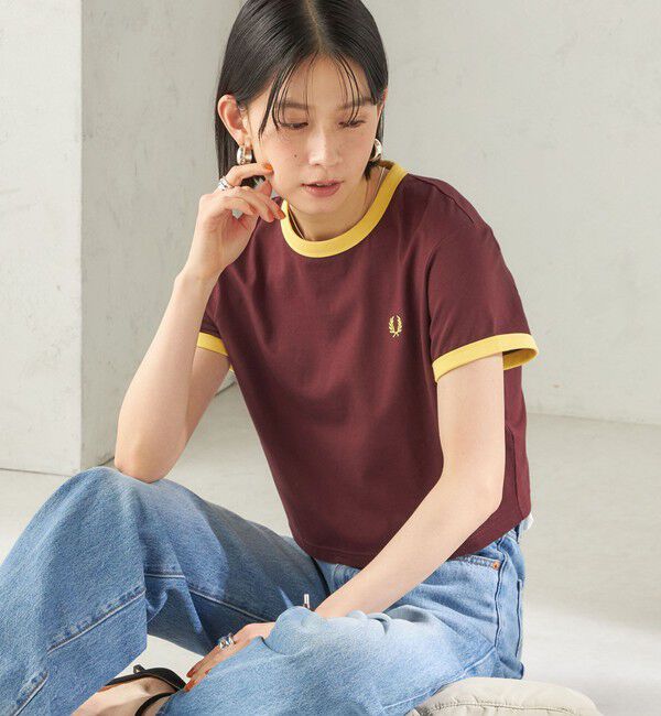 SHIPS for women「FRED PERRY:G9163 CROPPED RINGER TEE」|Tシャツ・カットソー|