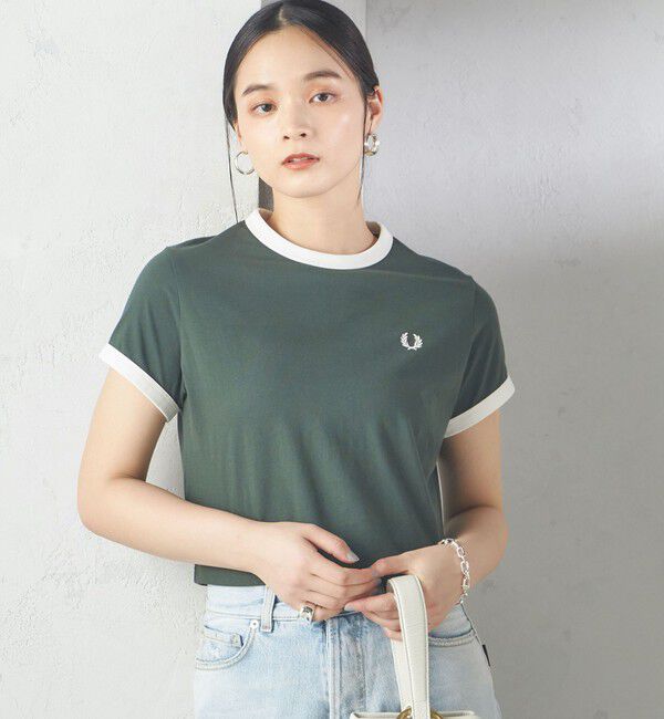 SHIPS for women「FRED PERRY:G9163 CROPPED RINGER TEE」|Tシャツ・カットソー|