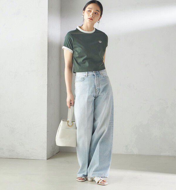 SHIPS for women「FRED PERRY:G9163 CROPPED RINGER TEE」|Tシャツ・カットソー|