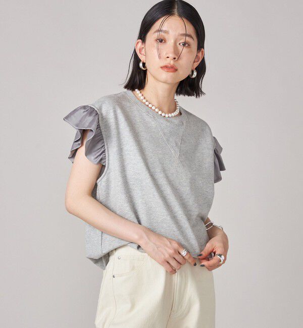 SHIPS for women「SHIPS NINE CASE:〈手洗い可能〉ミニ 裏毛 フリル カットソー」|Tシャツ・カットソー|