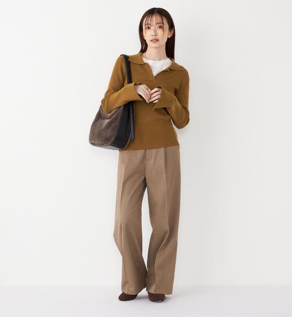 SHIPS Colors 「SHIPS Colors:〈手洗い可能〉リブ スキッパー ニット」|ニット・セーター|