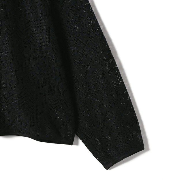 SHIPS for women「SHIPS Primary Navy Label:〈手洗い可能〉幾何学 ラッセル レース ブルゾン」|ブルゾン・スタジャン|