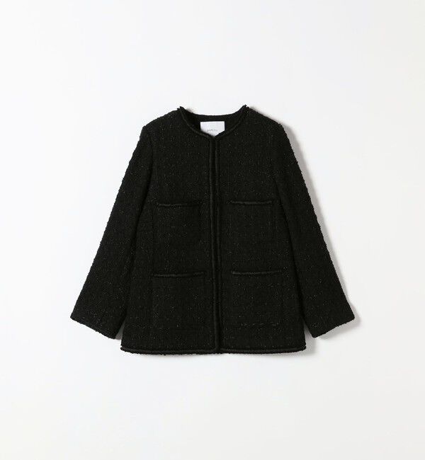SHIPS any「《予約》SHIPS any: ツイード ノーカラー ジャケット」|ノーカラージャケット|