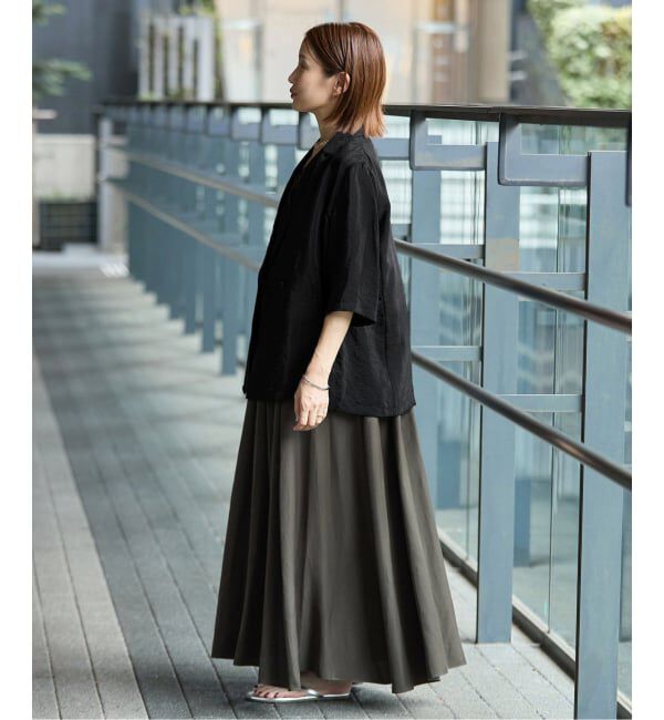 IENA「《接触冷感》ウォッシャブル シアーショートスリーブジャケット」|テーラードジャケット|